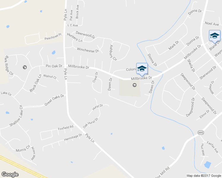 map of restaurants, bars, coffee shops, grocery stores, and more near 598 Parklawn Court in Hopkinsville