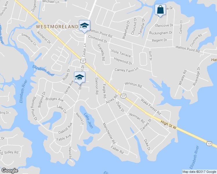 map of restaurants, bars, coffee shops, grocery stores, and more near 4711 High Street West in Portsmouth