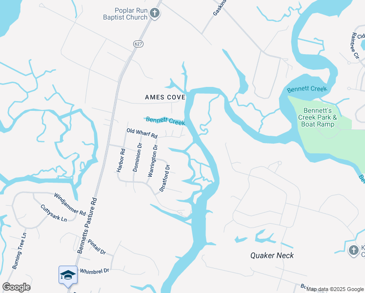 map of restaurants, bars, coffee shops, grocery stores, and more near 5120 Stratford Drive in Suffolk