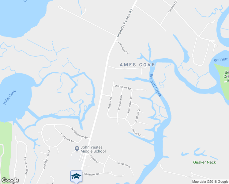 map of restaurants, bars, coffee shops, grocery stores, and more near 5140 North Harbor Road in Suffolk