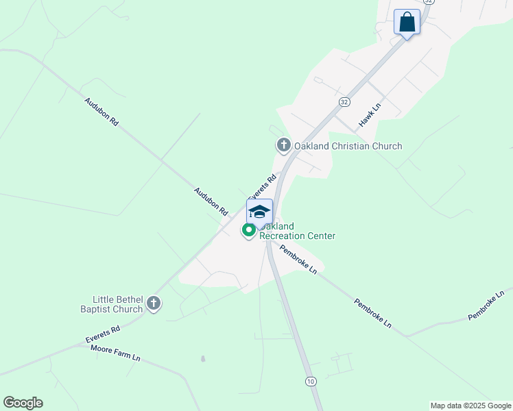 map of restaurants, bars, coffee shops, grocery stores, and more near 6757 Everets Road in Suffolk