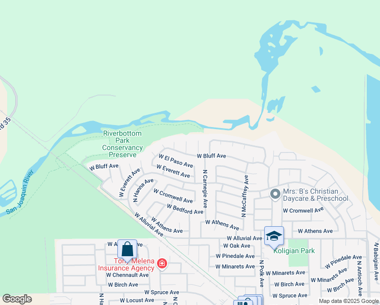 map of restaurants, bars, coffee shops, grocery stores, and more near 7837 North Vista Avenue in Fresno