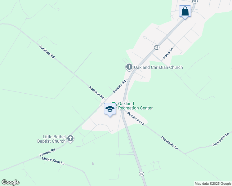 map of restaurants, bars, coffee shops, grocery stores, and more near 6757 Everets Road in Suffolk