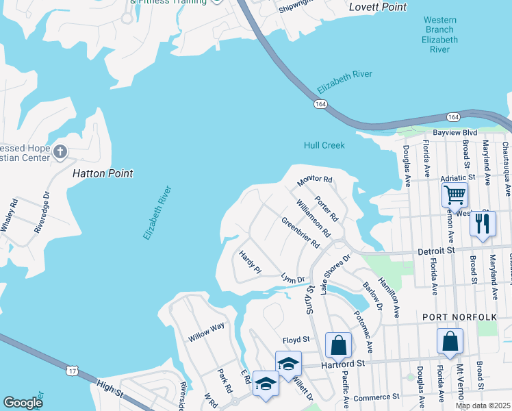 map of restaurants, bars, coffee shops, grocery stores, and more near 4 Algonquin Street in Portsmouth