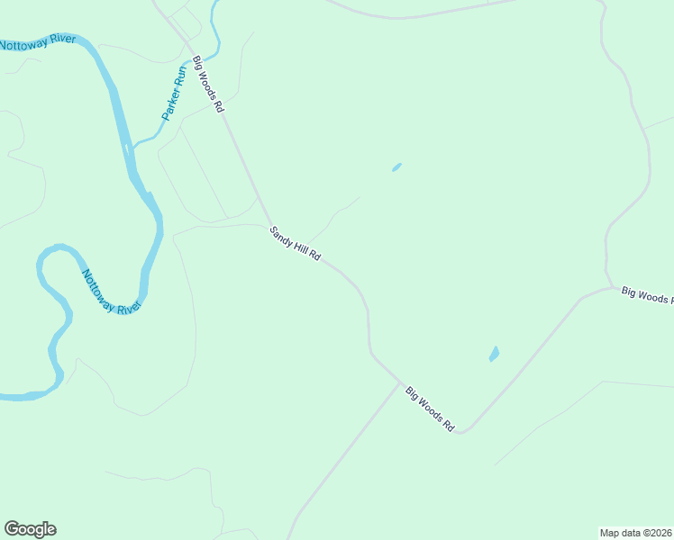 map of restaurants, bars, coffee shops, grocery stores, and more near Big Woods Road in Courtland