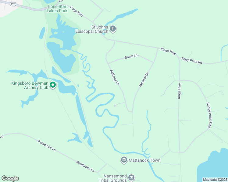 map of restaurants, bars, coffee shops, grocery stores, and more near 2018 Anthony Place in Suffolk