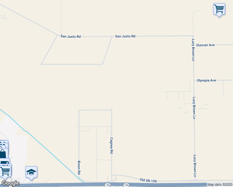 map of restaurants, bars, coffee shops, grocery stores, and more near Cagney Road in San Juan Bautista
