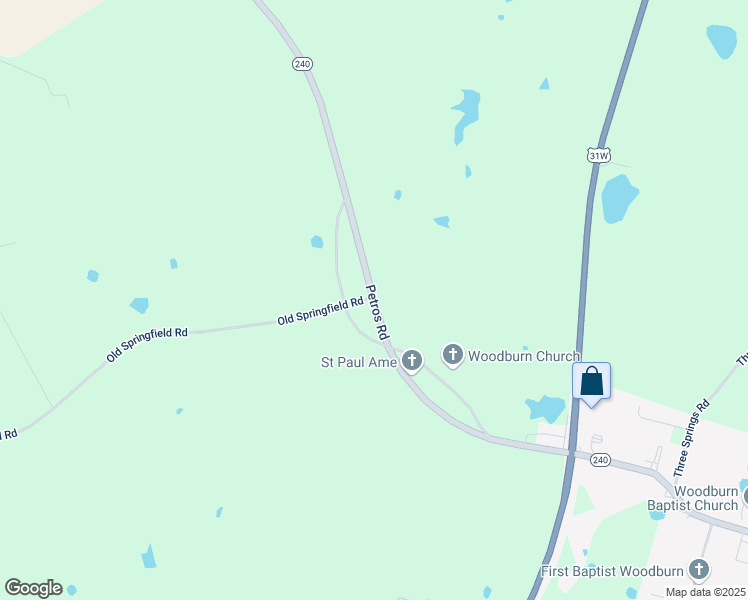 map of restaurants, bars, coffee shops, grocery stores, and more near 4900 Petros Road in Woodburn