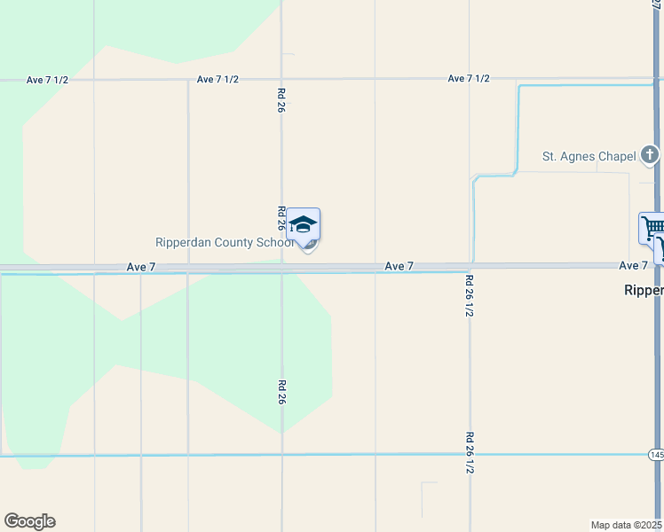 map of restaurants, bars, coffee shops, grocery stores, and more near 26133 Avenue 7 in Madera