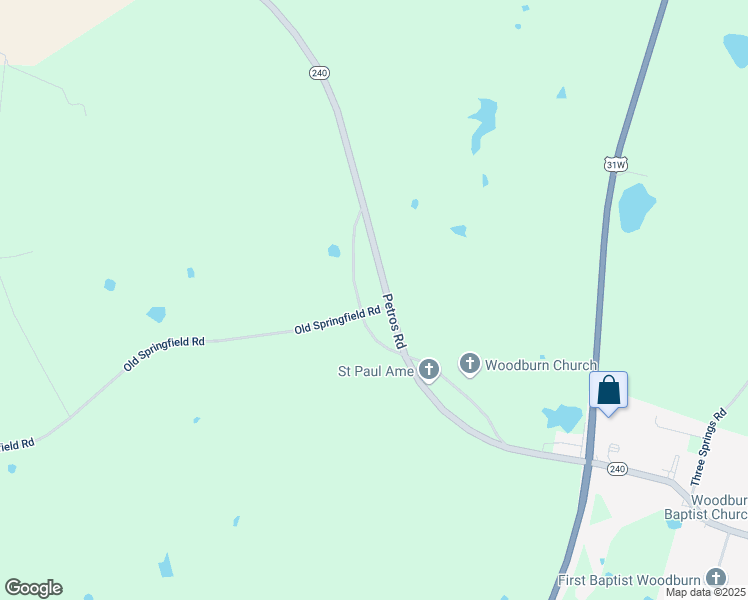 map of restaurants, bars, coffee shops, grocery stores, and more near 4695-4899 Petros Road in Woodburn