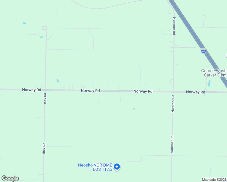 map of restaurants, bars, coffee shops, grocery stores, and more near 11584 Norway Road in Neosho