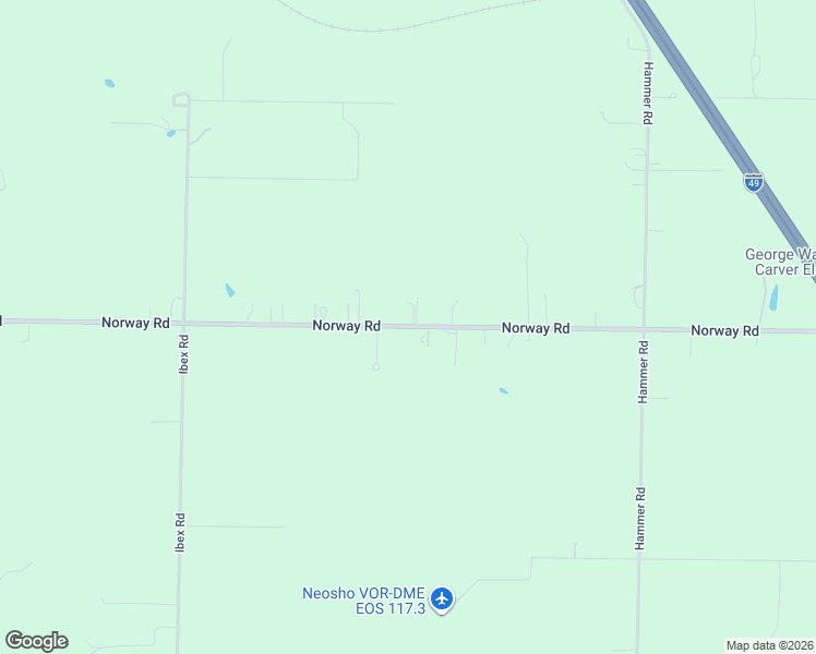 map of restaurants, bars, coffee shops, grocery stores, and more near 11584-11628 Norway Road in Neosho