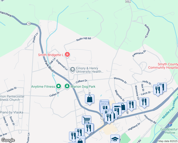 map of restaurants, bars, coffee shops, grocery stores, and more near 1149 Snider Street in Marion