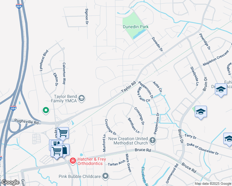 map of restaurants, bars, coffee shops, grocery stores, and more near 4359 One Ford Place in Chesapeake