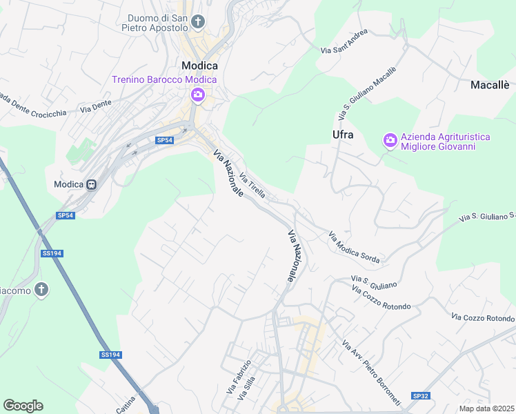 map of restaurants, bars, coffee shops, grocery stores, and more near 3771 Via Tirella in Libero consorzio comunale di Ragusa