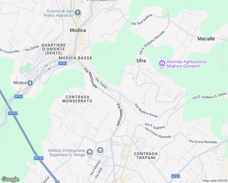 map of restaurants, bars, coffee shops, grocery stores, and more near 4011 Via Tirella in Modica