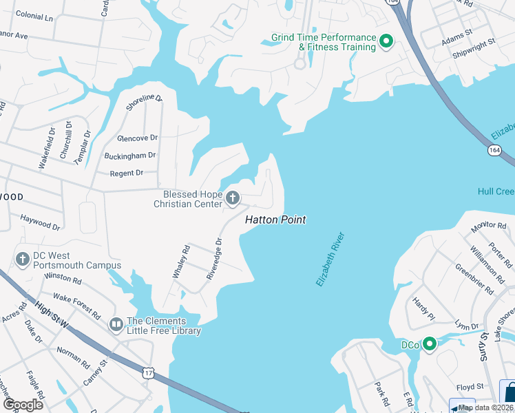 map of restaurants, bars, coffee shops, grocery stores, and more near 4278 Hatton Point Lane in Portsmouth