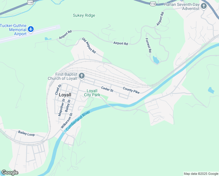 map of restaurants, bars, coffee shops, grocery stores, and more near 322 County Pike in Loyall