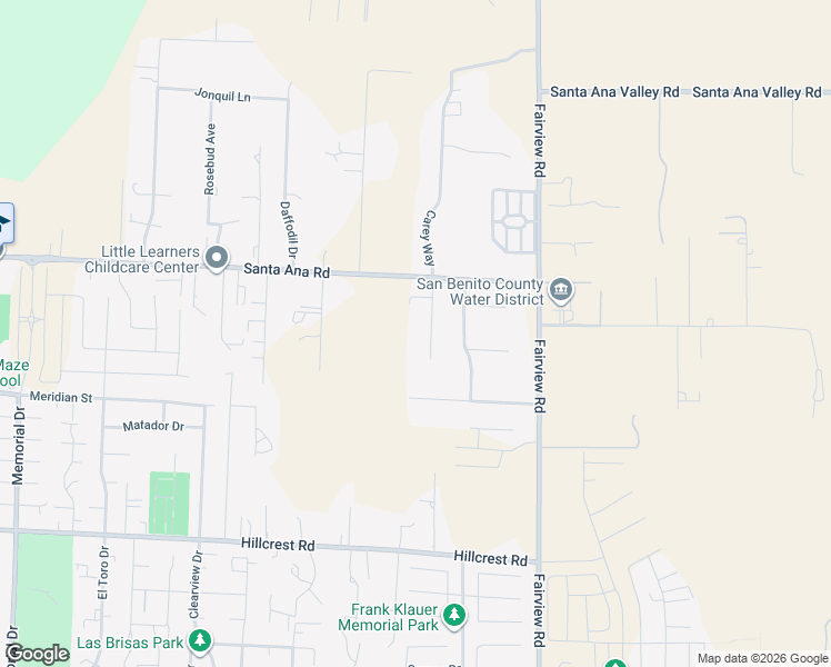 map of restaurants, bars, coffee shops, grocery stores, and more near 1945 Santa Ana Road in Hollister