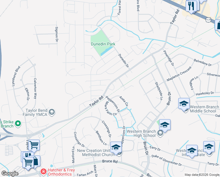 map of restaurants, bars, coffee shops, grocery stores, and more near 4421 Freemas Street in Chesapeake