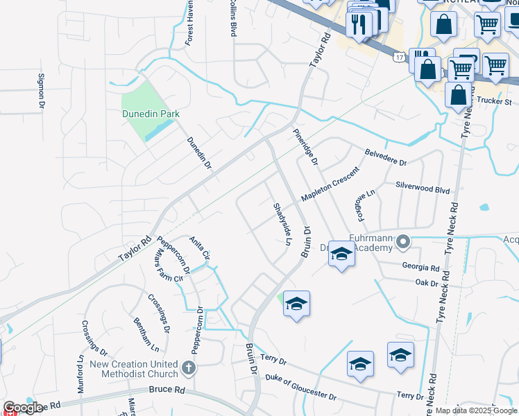 map of restaurants, bars, coffee shops, grocery stores, and more near 3309 Michelle Court in Chesapeake
