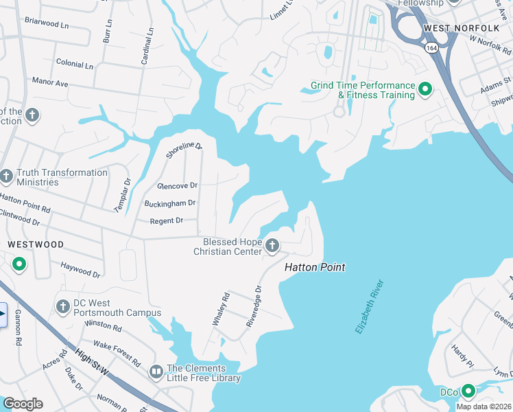 map of restaurants, bars, coffee shops, grocery stores, and more near 3332 Courtney Road in Portsmouth