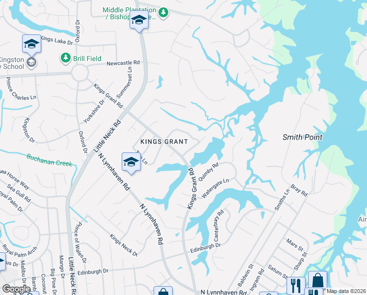map of restaurants, bars, coffee shops, grocery stores, and more near 3209 Queensbury Drive in Virginia Beach
