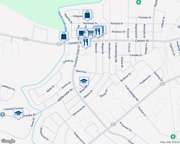 map of restaurants, bars, coffee shops, grocery stores, and more near 502 Noel Avenue in Hopkinsville