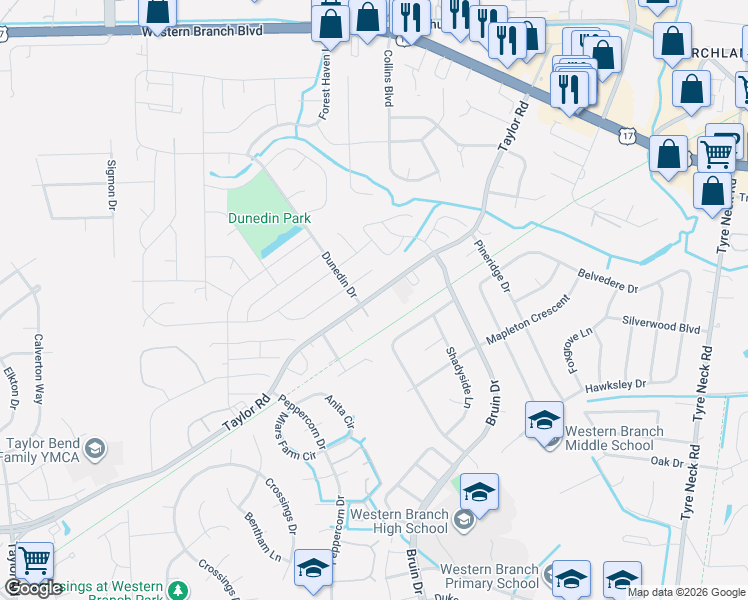 map of restaurants, bars, coffee shops, grocery stores, and more near in Chesapeake
