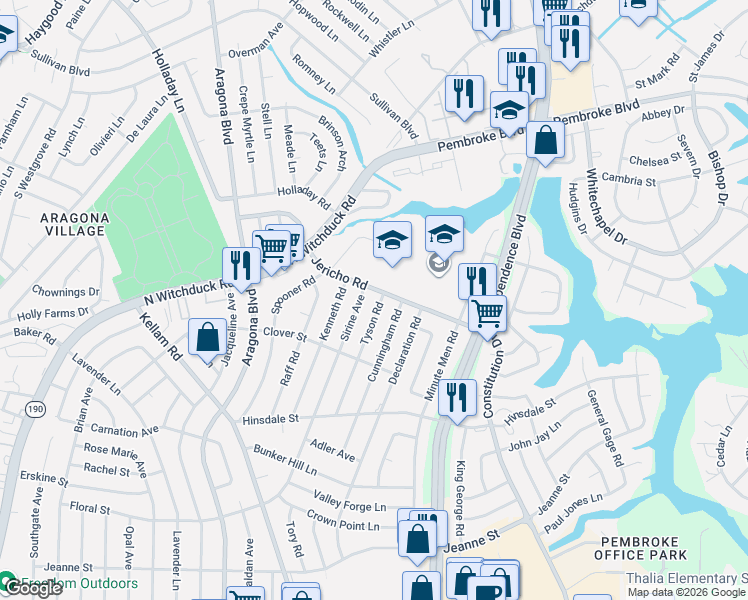 map of restaurants, bars, coffee shops, grocery stores, and more near 681 Sirine Avenue in Virginia Beach