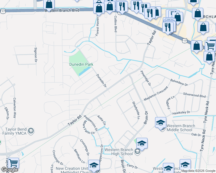 map of restaurants, bars, coffee shops, grocery stores, and more near in Chesapeake