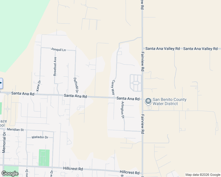 map of restaurants, bars, coffee shops, grocery stores, and more near 2849 Carey Way in Hollister