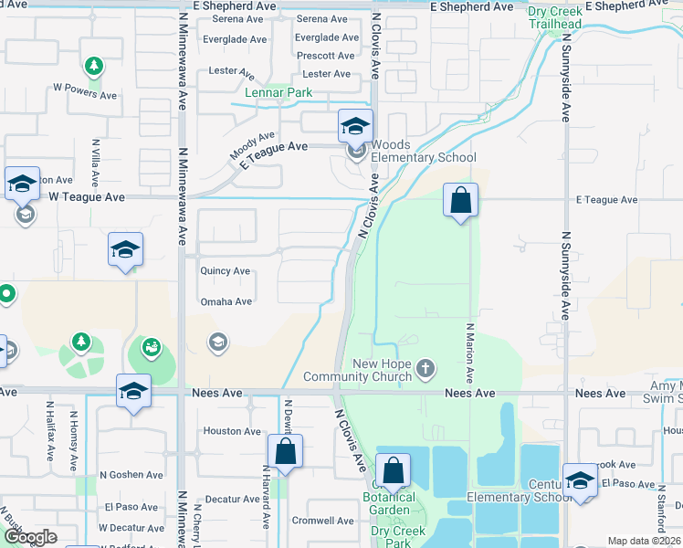 map of restaurants, bars, coffee shops, grocery stores, and more near 1456 Clovis Avenue in Clovis