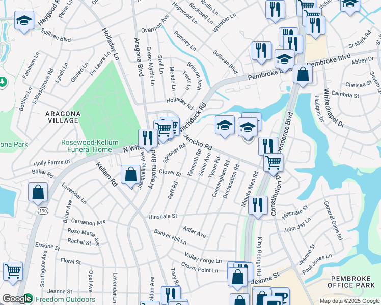 map of restaurants, bars, coffee shops, grocery stores, and more near 684 Raff Road in Virginia Beach