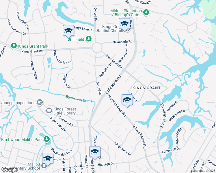 map of restaurants, bars, coffee shops, grocery stores, and more near 719 Little Neck Road in Virginia Beach