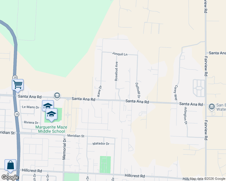 map of restaurants, bars, coffee shops, grocery stores, and more near 164 Rosebud Avenue in Hollister