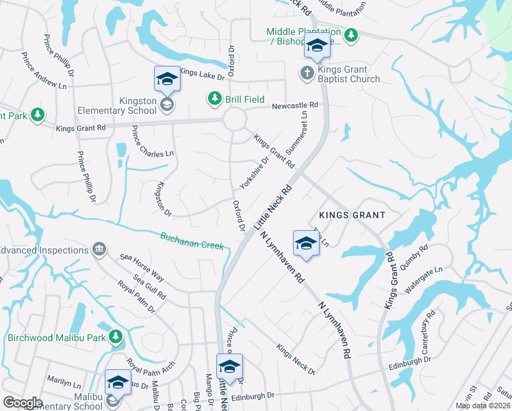 map of restaurants, bars, coffee shops, grocery stores, and more near 719 Little Neck Road in Virginia Beach