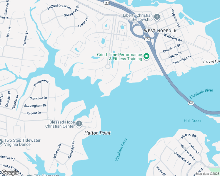 map of restaurants, bars, coffee shops, grocery stores, and more near 4061 Estates Lane in Portsmouth