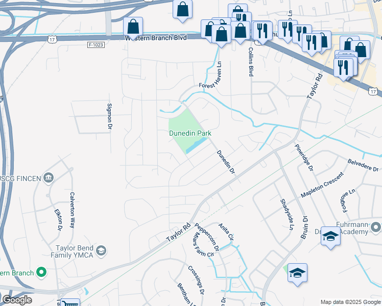 map of restaurants, bars, coffee shops, grocery stores, and more near 3324 Stilworken Drive in Chesapeake
