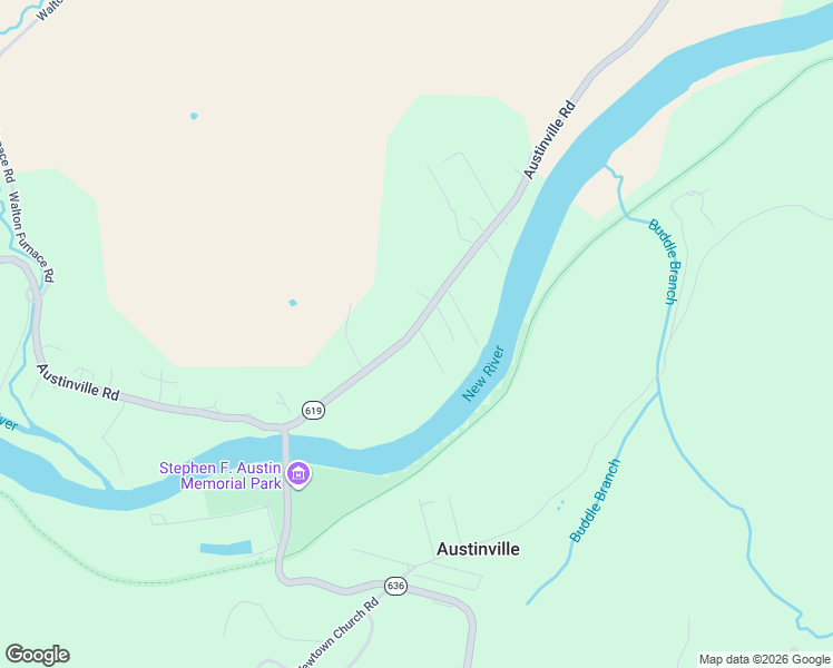 map of restaurants, bars, coffee shops, grocery stores, and more near 2452 Austinville Road in Austinville