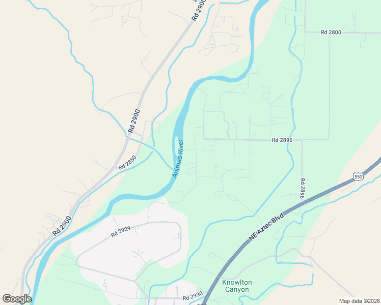 map of restaurants, bars, coffee shops, grocery stores, and more near 14 Road 2892 in Aztec