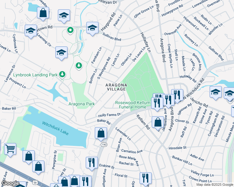 map of restaurants, bars, coffee shops, grocery stores, and more near 5064 Holly Farms Drive in Virginia Beach