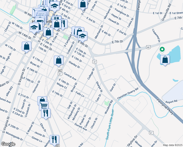 map of restaurants, bars, coffee shops, grocery stores, and more near 1101 Sharpe Street in Hopkinsville