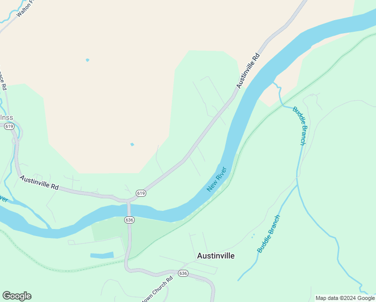 map of restaurants, bars, coffee shops, grocery stores, and more near 2466 Austinville Road in Austinville