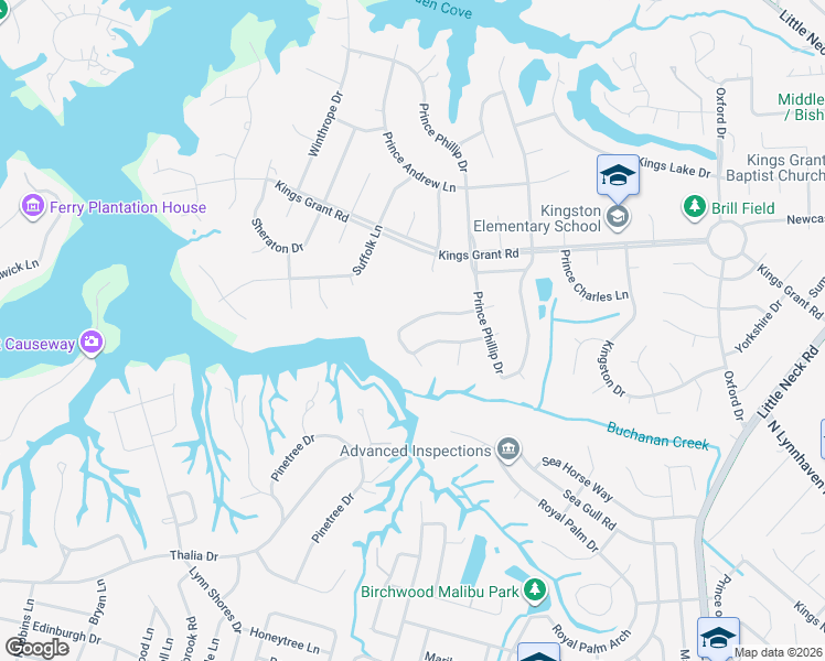 map of restaurants, bars, coffee shops, grocery stores, and more near 3744 North Queensgrove Circle in Virginia Beach