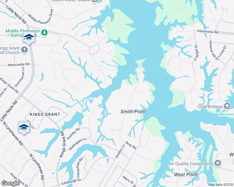 map of restaurants, bars, coffee shops, grocery stores, and more near 3075 Bray Road in Virginia Beach
