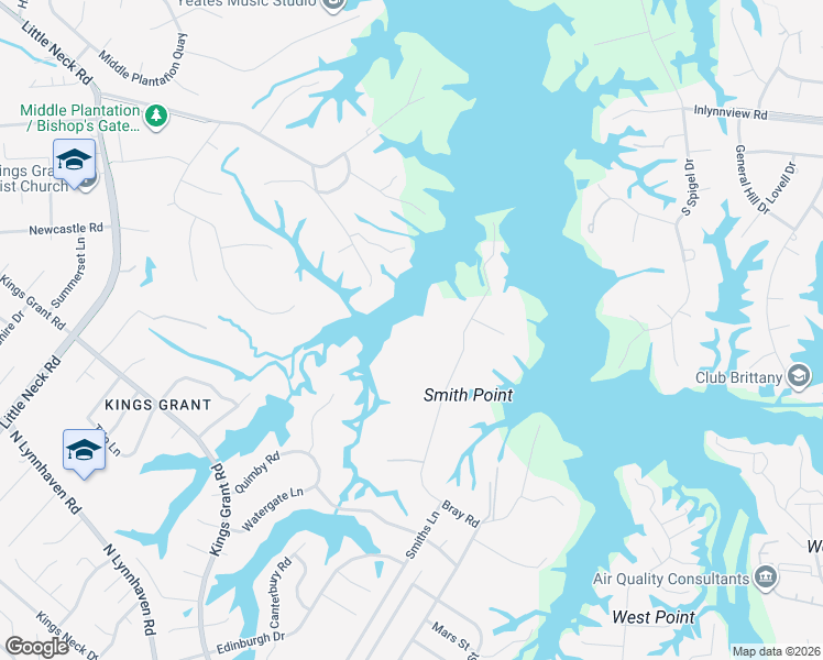 map of restaurants, bars, coffee shops, grocery stores, and more near 3075 Bray Road in Virginia Beach
