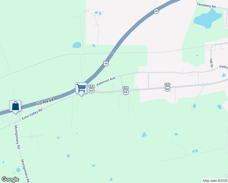 map of restaurants, bars, coffee shops, grocery stores, and more near Echo Valley Road in Auburn