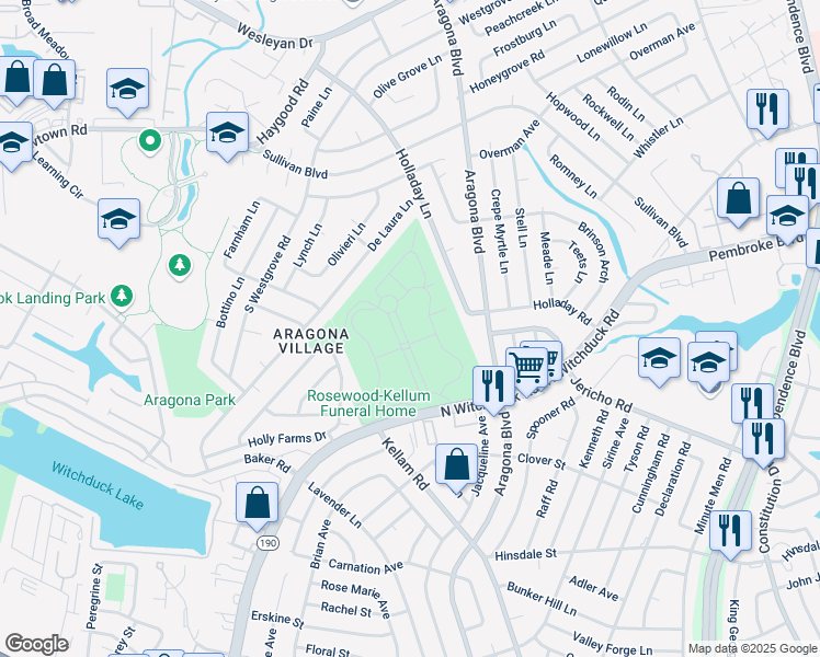 map of restaurants, bars, coffee shops, grocery stores, and more near 631 North Witchduck Road in Virginia Beach