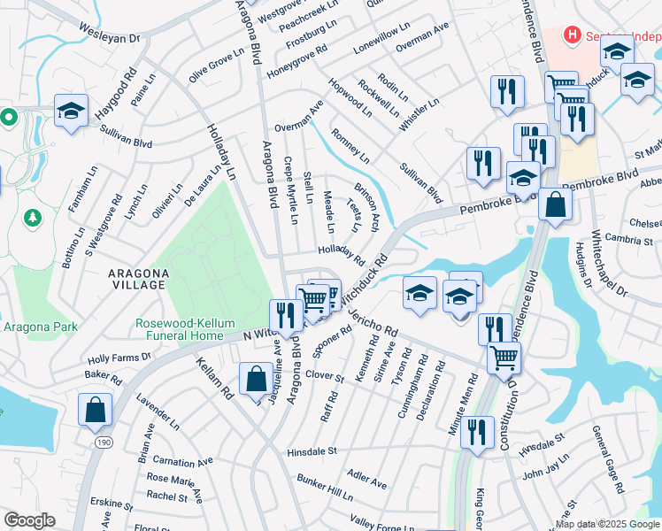 map of restaurants, bars, coffee shops, grocery stores, and more near 716 Jericho Road in Virginia Beach